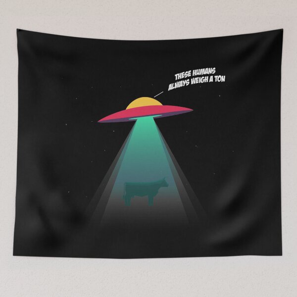 Item preview, Cow UFO Alien Abduction designed and sold by DreaK.