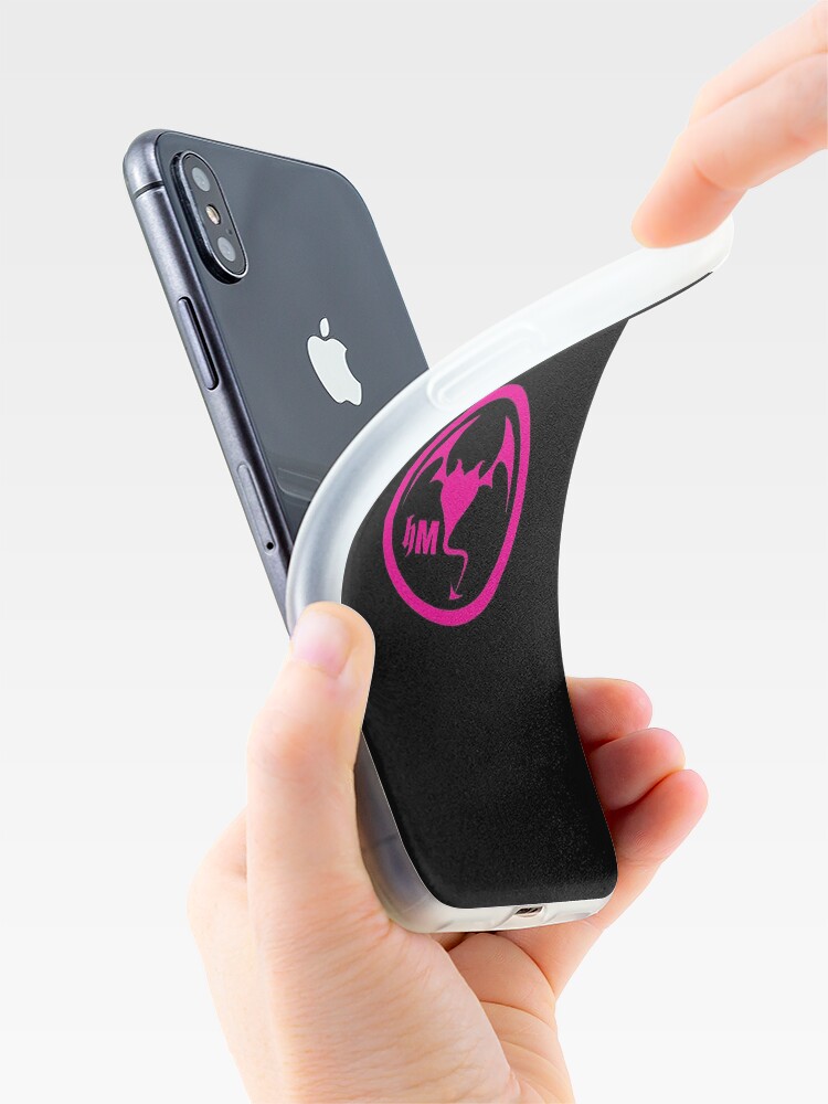 Alternate view of Hollywood Monsters Circle Bat Logo - PINK iPhone Case & Cover
