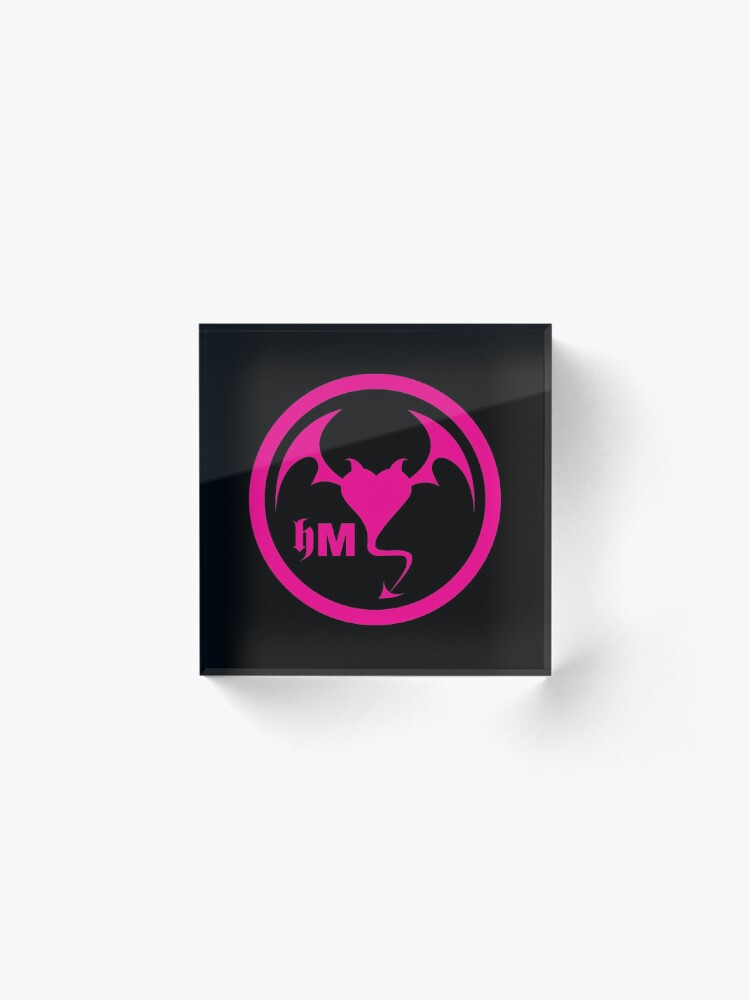Alternate view of Hollywood Monsters Circle Bat Logo - PINK Acrylic Block