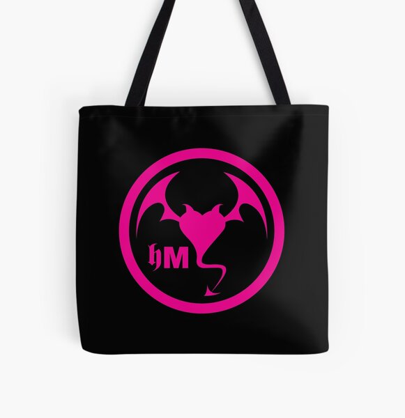 Hollywood Monsters Circle Bat Logo - PINK All Over Print Tote Bag