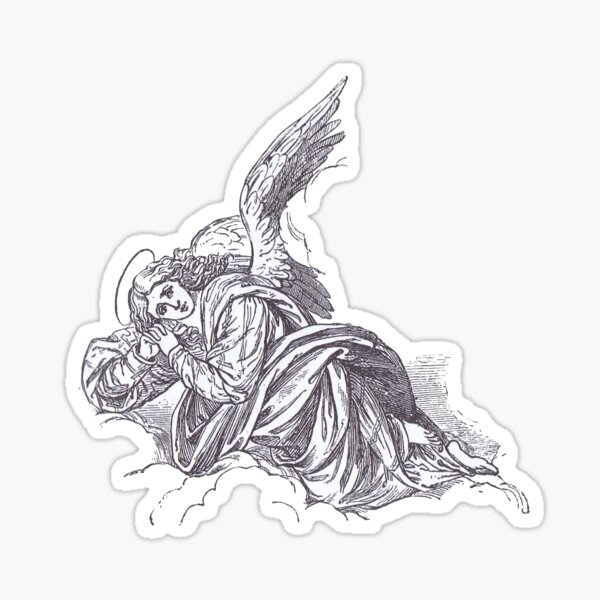Angel Laying on Floor Sticker