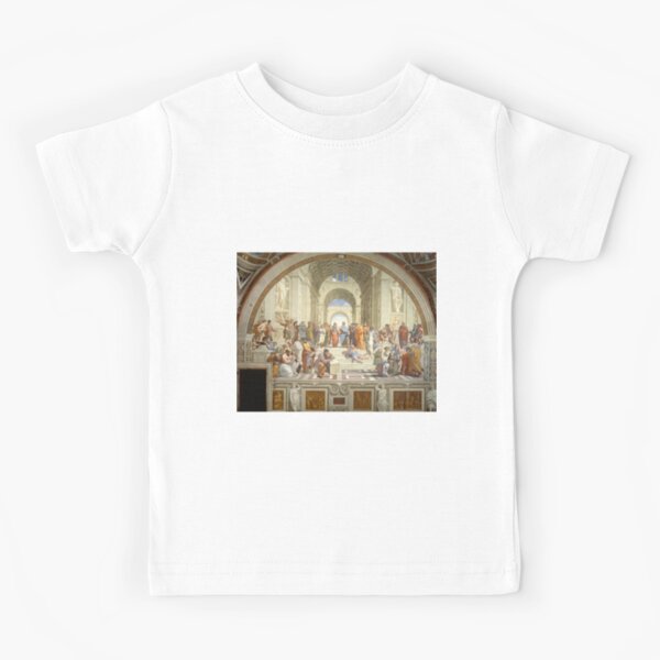 The School of Athens (1509–1511) by Raphael, depicting famous classical Greek philosophers in an idealized setting inspired by ancient Greek architecture Kids T-Shirt