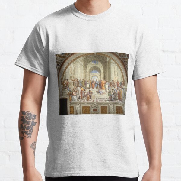 The School of Athens (1509–1511) by Raphael, depicting famous classical Greek philosophers in an idealized setting inspired by ancient Greek architecture Classic T-Shirt