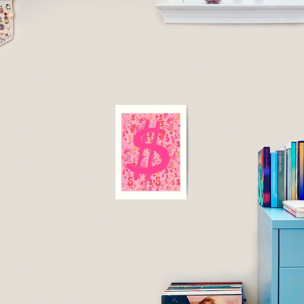Pink Dollar Signs Art Print