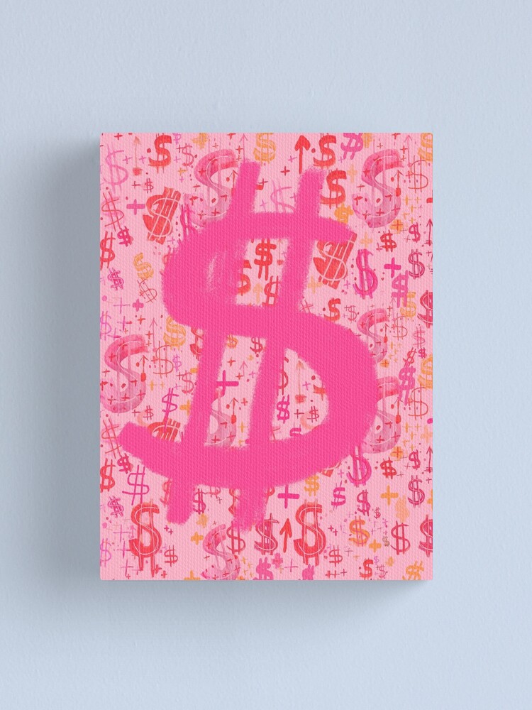 Alternate view of Pink Dollar Signs Canvas Print