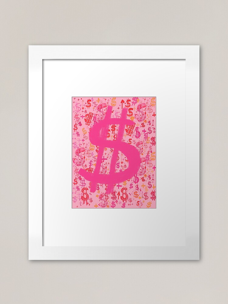 Alternate view of Pink Dollar Signs Framed Art Print