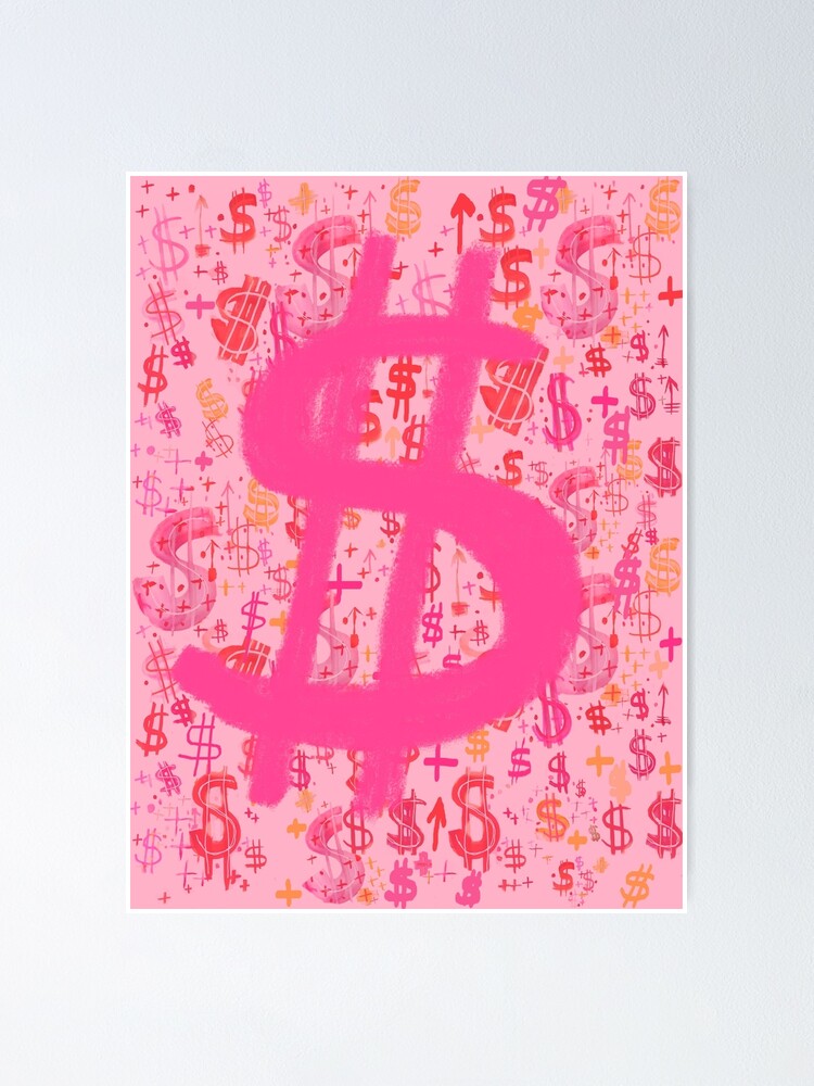 Alternate view of Pink Dollar Signs Poster