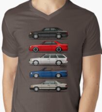 Stack of Mercedes Benz W124 E-Class Men's V-Neck T-Shirt
