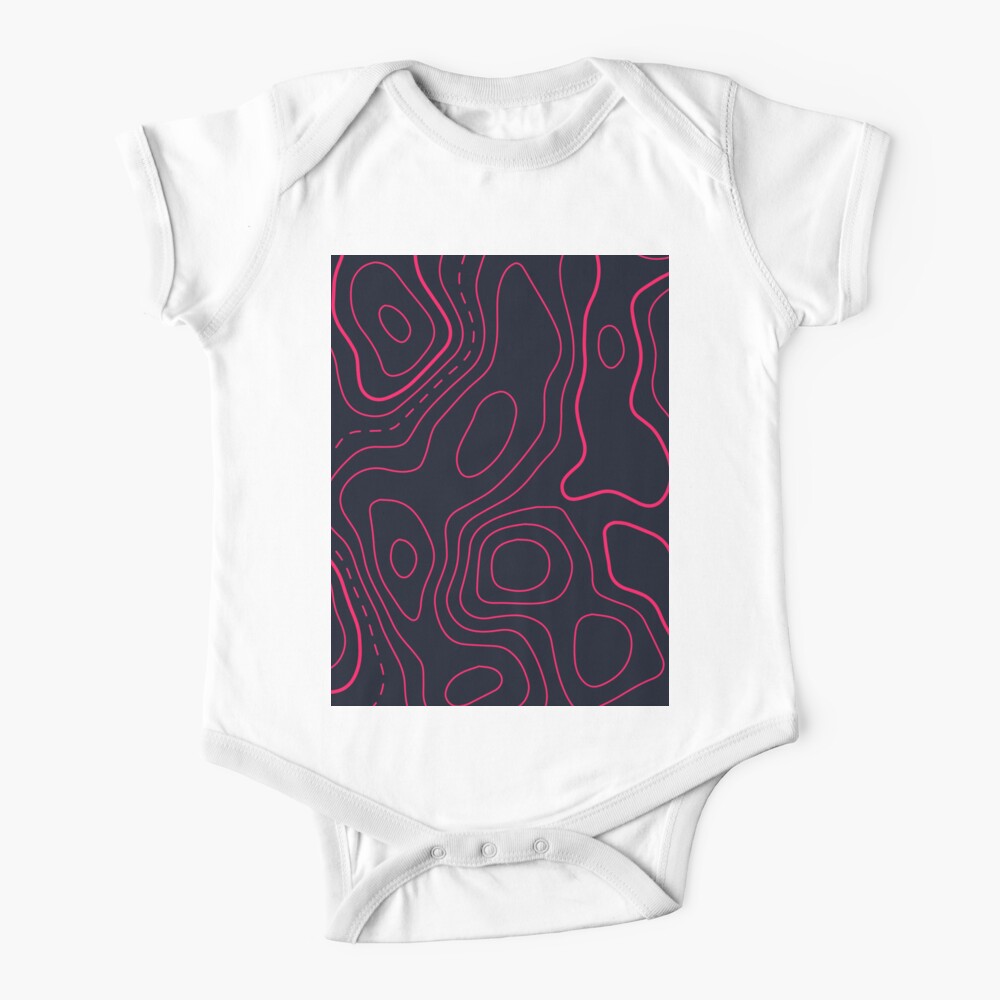 Contour Lines Pewdiepie Red And Black Topographic Map Baby One Piece For Sale By Metaphex Redbubble