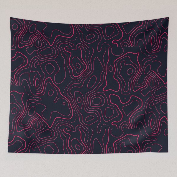 Item preview, Contour Lines Pewdiepie Red and Black Topographic Map designed and sold by metaphex.