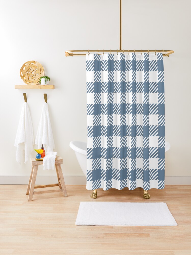 checkered shower curtain