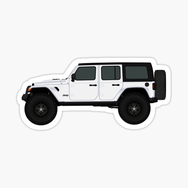 White Jeep Wrangler JL Unlimited Rubicon - 4 puertas Pegatina