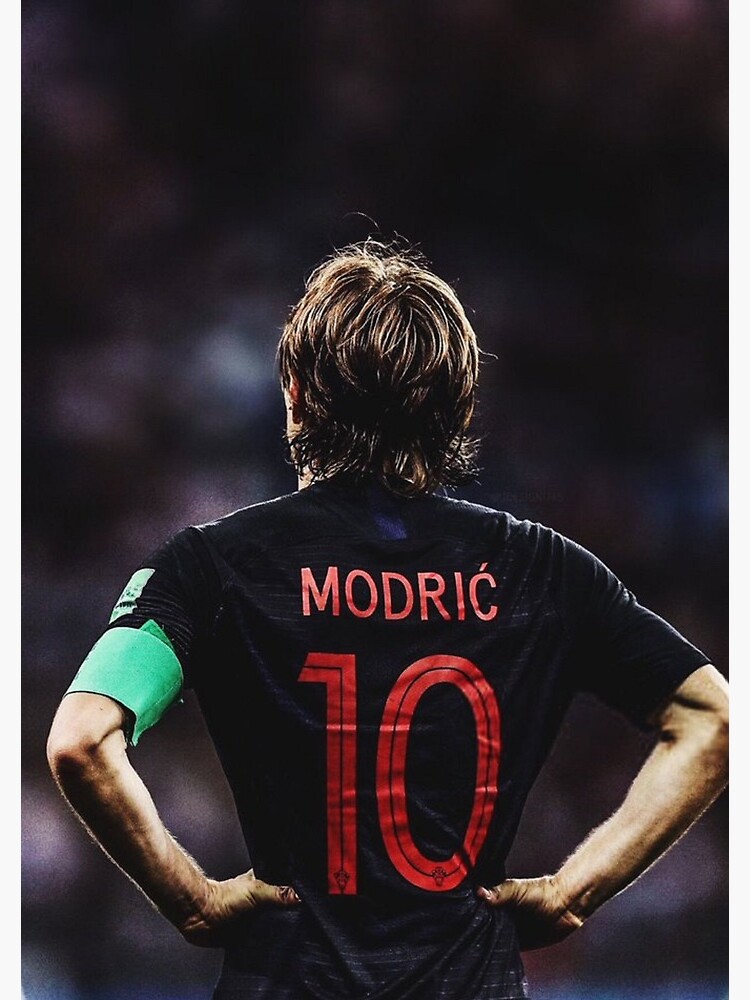 Modric #10 CRO Red White Blue Football Jersey  Sticker for Sale