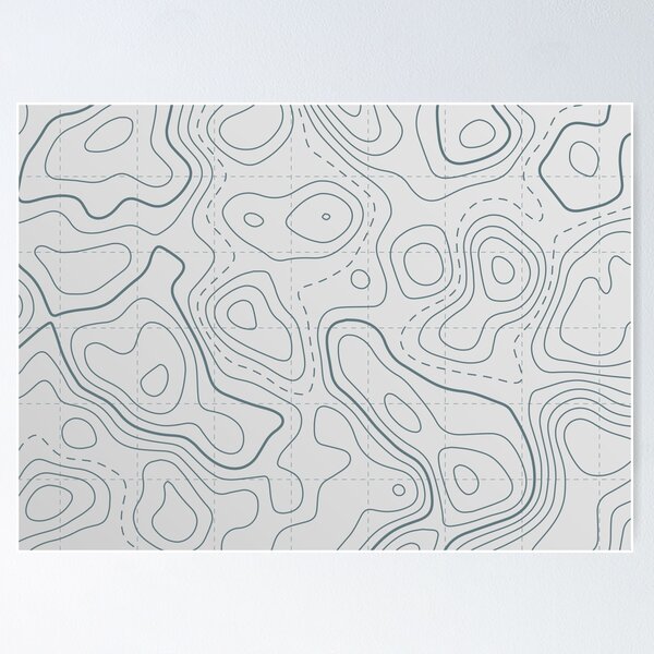 Item preview, Contour Lines Topography Map white grey designed and sold by metaphex.