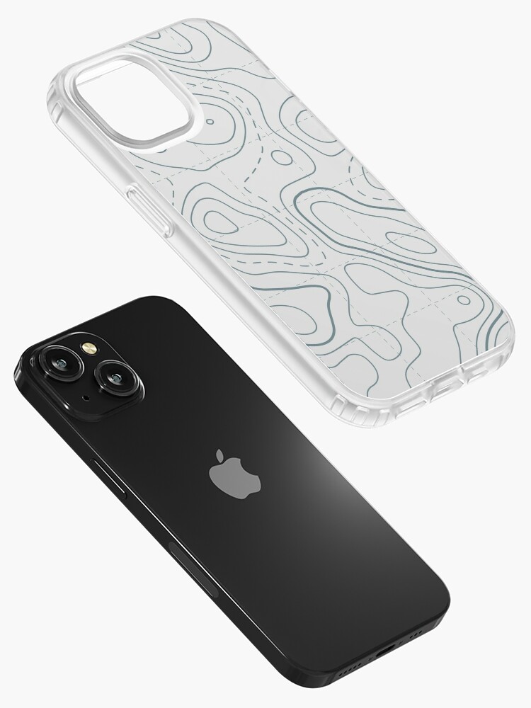 Contour Lines Topography Map white grey iPhone Case for Sale by