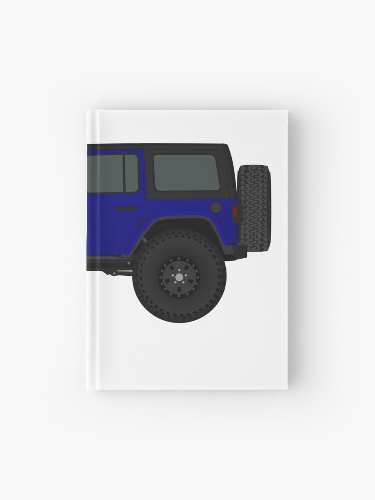 Blue Jeep Wrangler Jl Unlimited Rubicon 4 Door Hardcover Journal By Minimalvehicle Redbubble