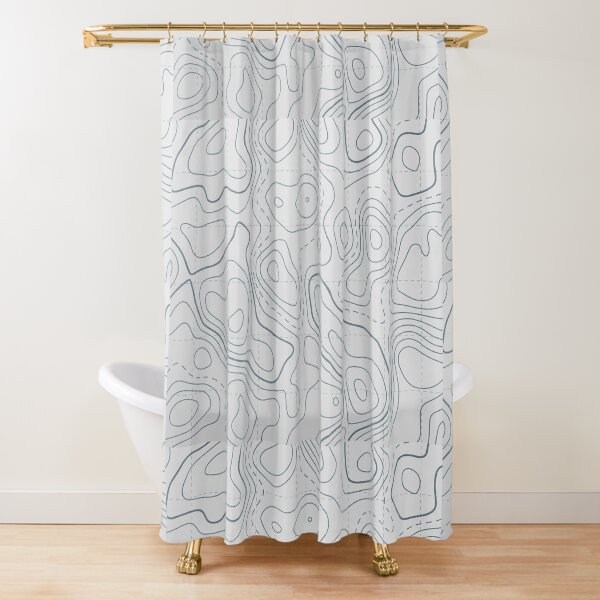 MA: Haverhill, MA Topo Map Shower Curtain / Made 2024 to Order