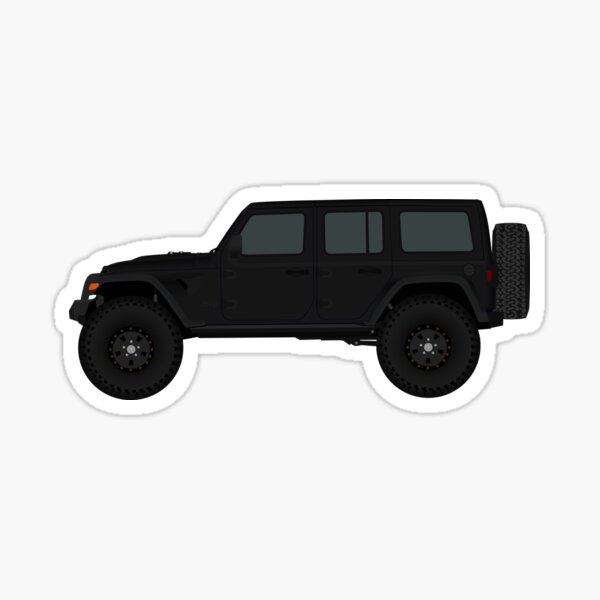 Black Jeep Wrangler JL Unlimited Rubicon - 4 puertas Pegatina