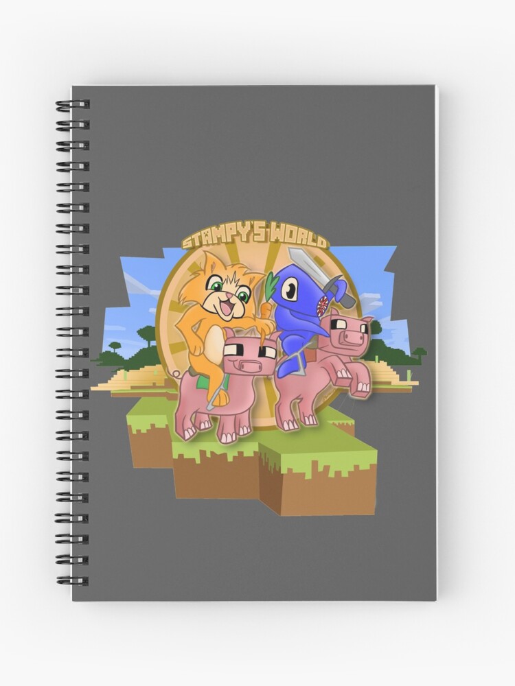 Mister Stampy Cat And Ballistic Squid Riding Piggies Spiral Notebook By Ladyjiles Redbubble - mr stampy cat roblox