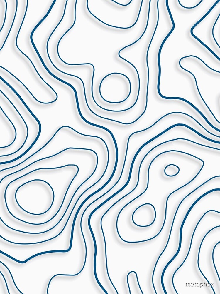 Contour lines Topography Map White/Blue Art Print for Sale by metaphex