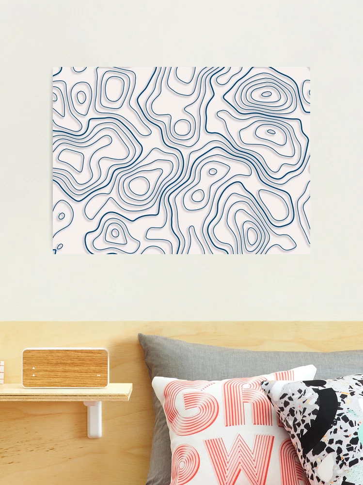 Contour Lines Topography Map white grey Art Print for Sale by metaphex