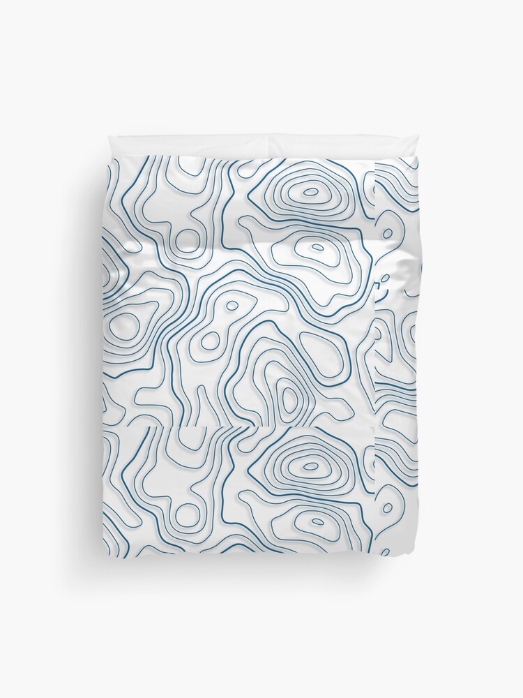 Contour lines Topography Map White/Blue Art Print for Sale by metaphex