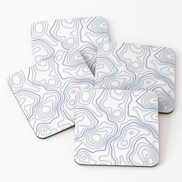 Item preview, Contour lines Topography Map White/Blue designed and sold by metaphex.