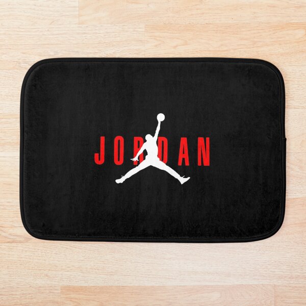 jordan logo red white Bath Mat