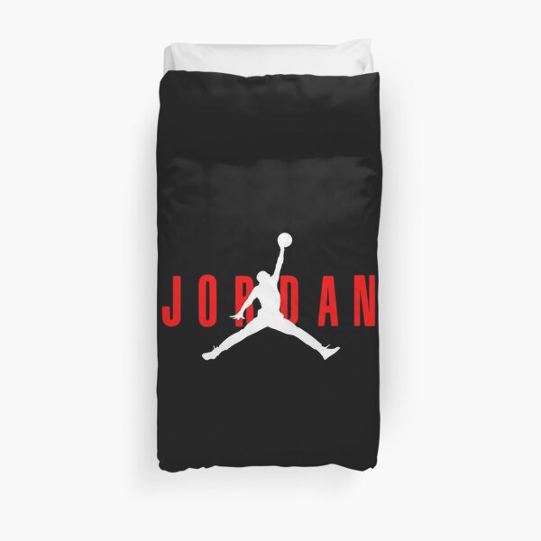 jordan logo red white Duvet Cover
