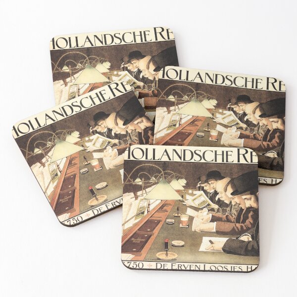 Item preview, DE HOLLANDSCHE REVUE Men Reading Vintage Journal Magazines Advertisement designed and sold by retroposters.