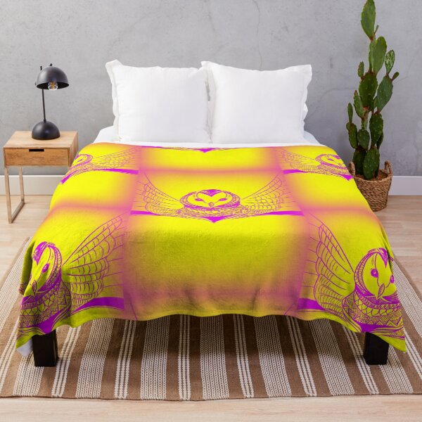 Item preview, owl drawing in pink and yellow designed and sold by CateJacobs.