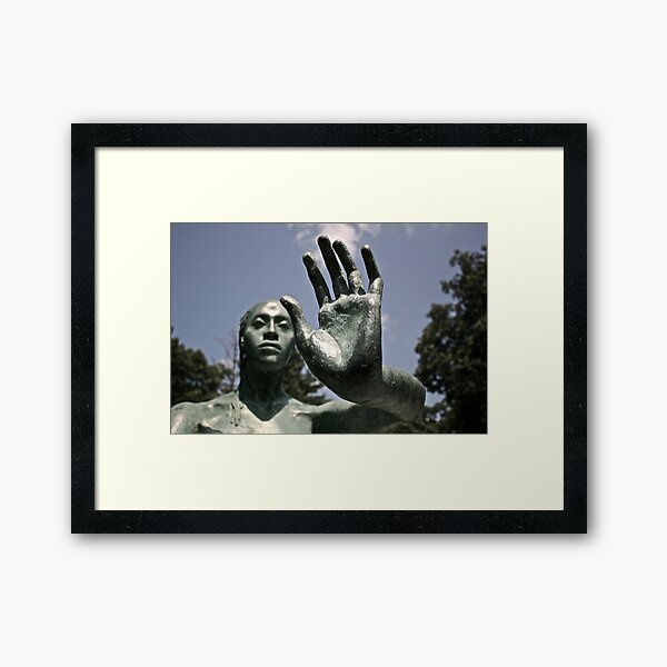 Green Statue Framed Art Print