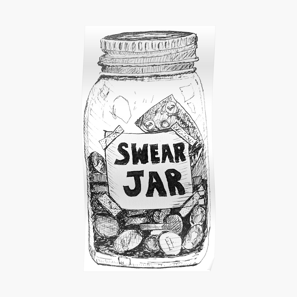 swear jar original art by jay babin sticker for sale by jabab123 redbubble