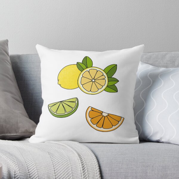 Colourful Citrus Slices Throw Pillow