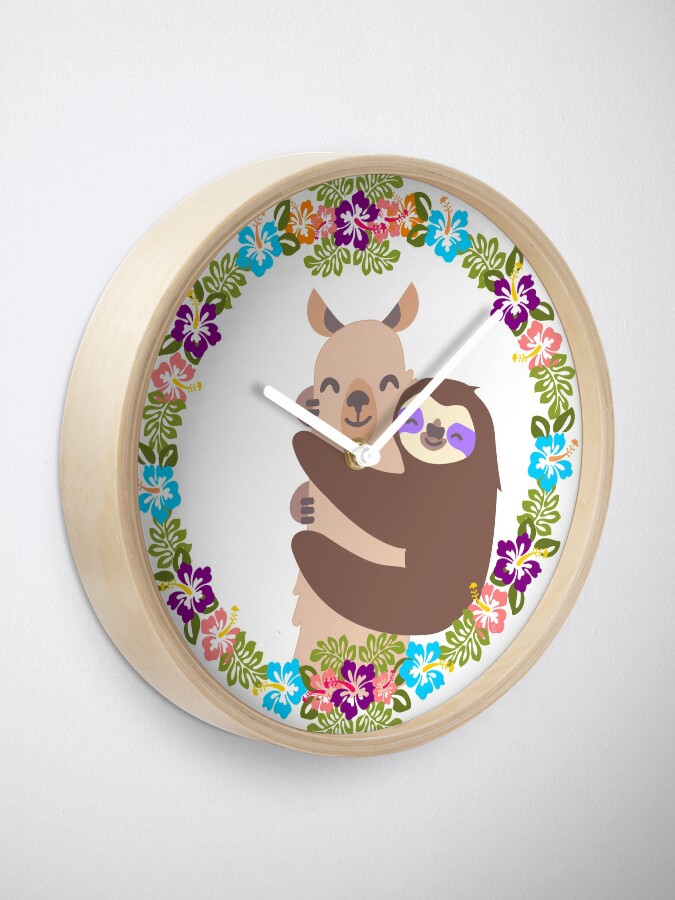 Alternate view of Llama and Sloth Best Friends Forever Clock
