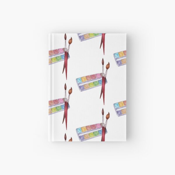 palette with paints and two brushes_ 2 Hardcover Journal