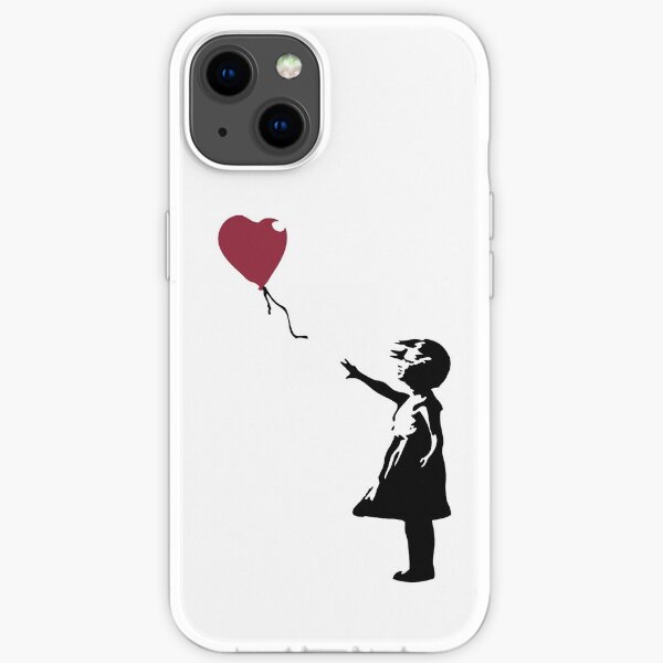 Fille Avec Ballon Rouge, Banksy, Streetart Street Art, Grafitti, Oeuvre, Design Pour Hommes, Femmes, Enfants Coque souple iPhone