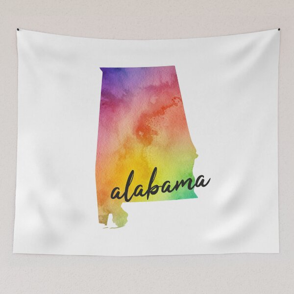 Item preview, Alabama State Rainbow Watercolor designed and sold by Isabelle-Anne.