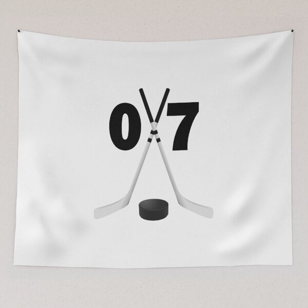 Item preview, Hockey number 07 - zero seven with sticks and disc designed and sold by AllShirts21.