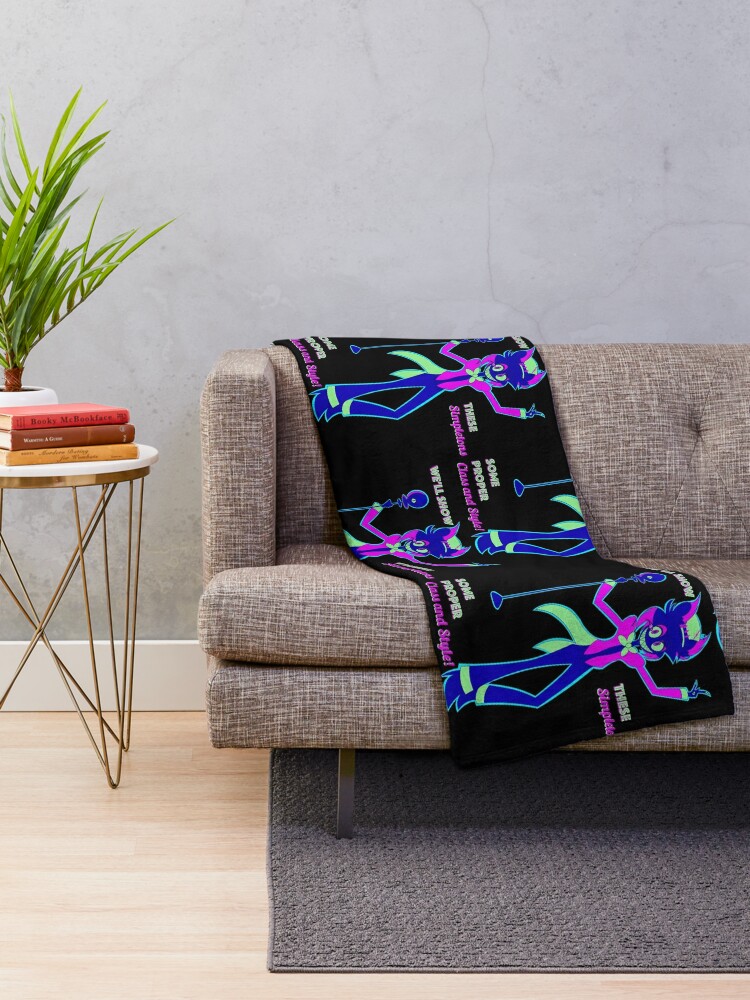 "Neon Alastor" Throw Blanket by BlazeDazzleDusk | Redbubble