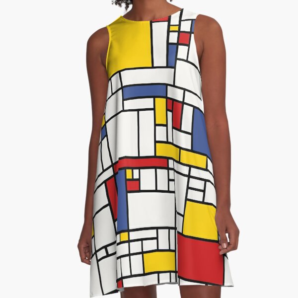 mondrian print dress