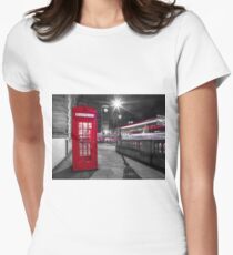 Telephone Booth with Big Ben Women's Fitted T-Shirt