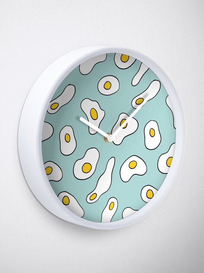 Alternate view of Fried eggs on blue Clock