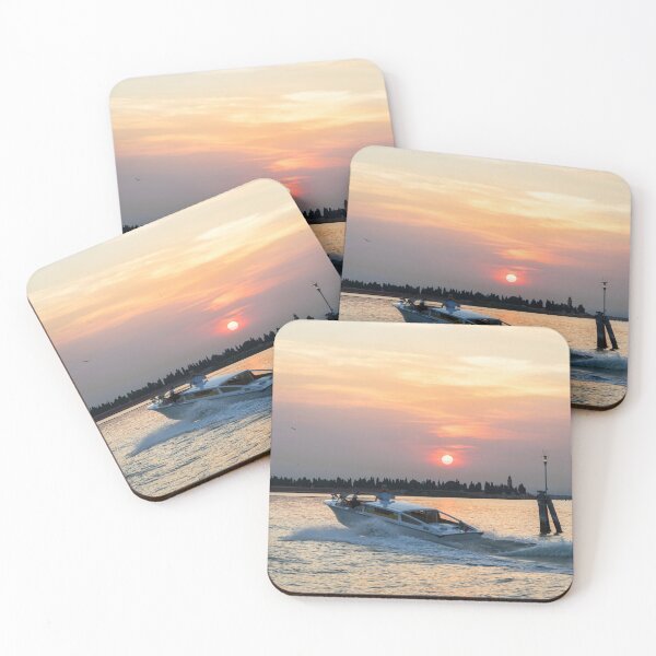 Item preview, Venetian Water Taxi - Speedboating on the Venice Lagoon at Sunset designed and sold by Georgia Mizuleva.