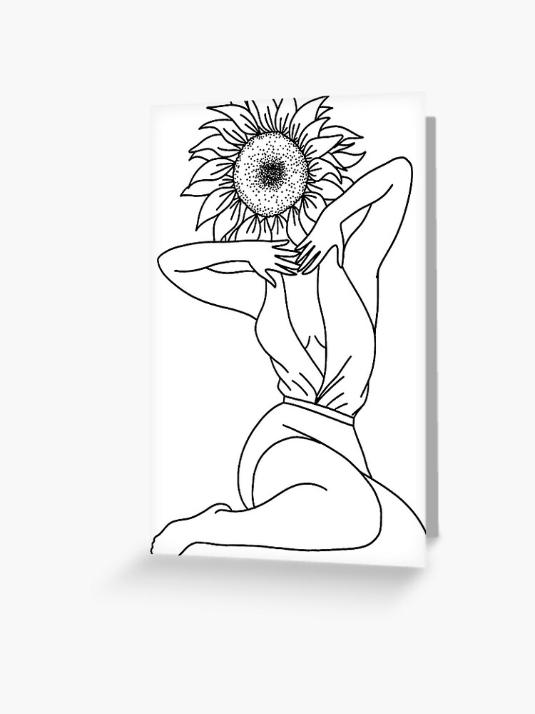 Tarjetas de felicitación «Surrealista Girasol Pin-Up Girl» de kalisteananda  | Redbubble