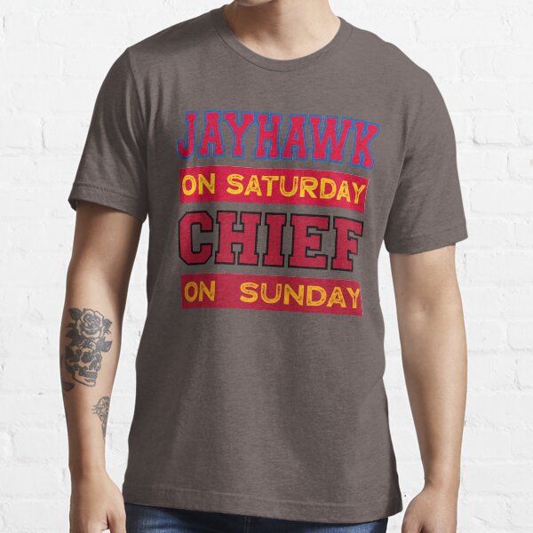 Jayhawk on Saturday Chief on Sunday Essential T-Shirt