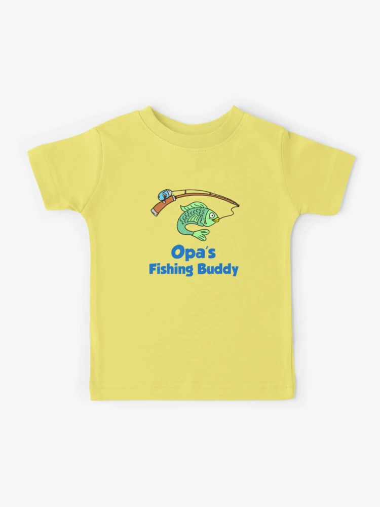 Opa's Fishing Buddy Cartoon Fish German Child | Kids T-Shirt