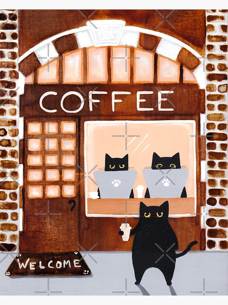 Discover Coffeehouse Cats Premium Matte Vertical Poster