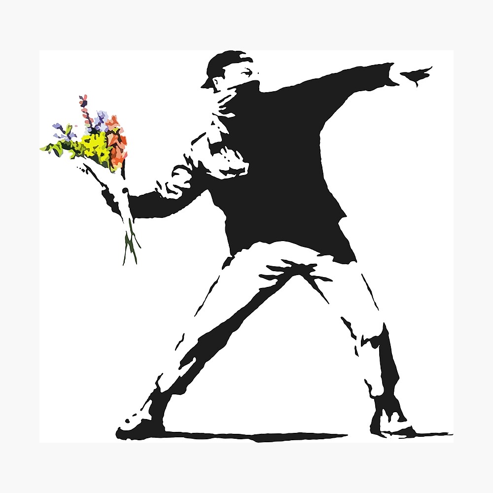 Love Is In The Air (Flower Thrower) - Banksy Graffiti | Classic T-Shirt