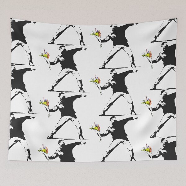 Item preview, Love Is In The Air (Flower Thrower) - Banksy Graffiti designed and sold by portokalis.